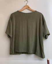 Load image into Gallery viewer, Adult boxy tee | Olive sage green | One size