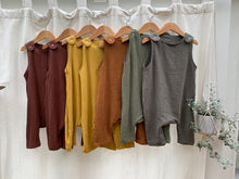 Load image into Gallery viewer, Pinafore pant romper | Copper brown | 12-18 mths | Heavier weight