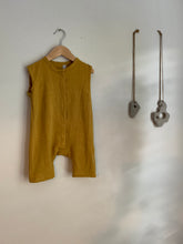 Load image into Gallery viewer, Button up shorts romper | Mustardy yellow | 12-18 mths
