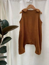 Load image into Gallery viewer, Pinafore pant romper | Copper brown | 12-18 mths | Heavier weight
