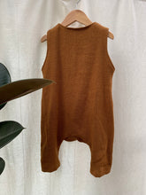 Load image into Gallery viewer, Pinafore pant romper | Copper brown | 12-18 mths | Heavier weight
