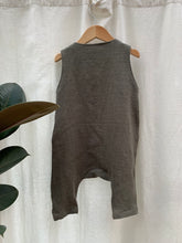 Load image into Gallery viewer, Pinafore pant romper | Grey sage green | 12-18 mths | Heavier weight
